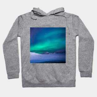 SCENERY 64 - Green Aurora Borealis Blue Night Sky Winter Hoodie